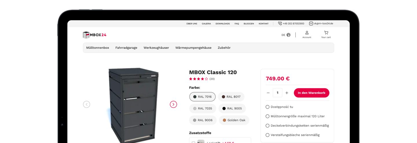 M-box24 - sklep internetowy z konfiguratorem produktów 3D
