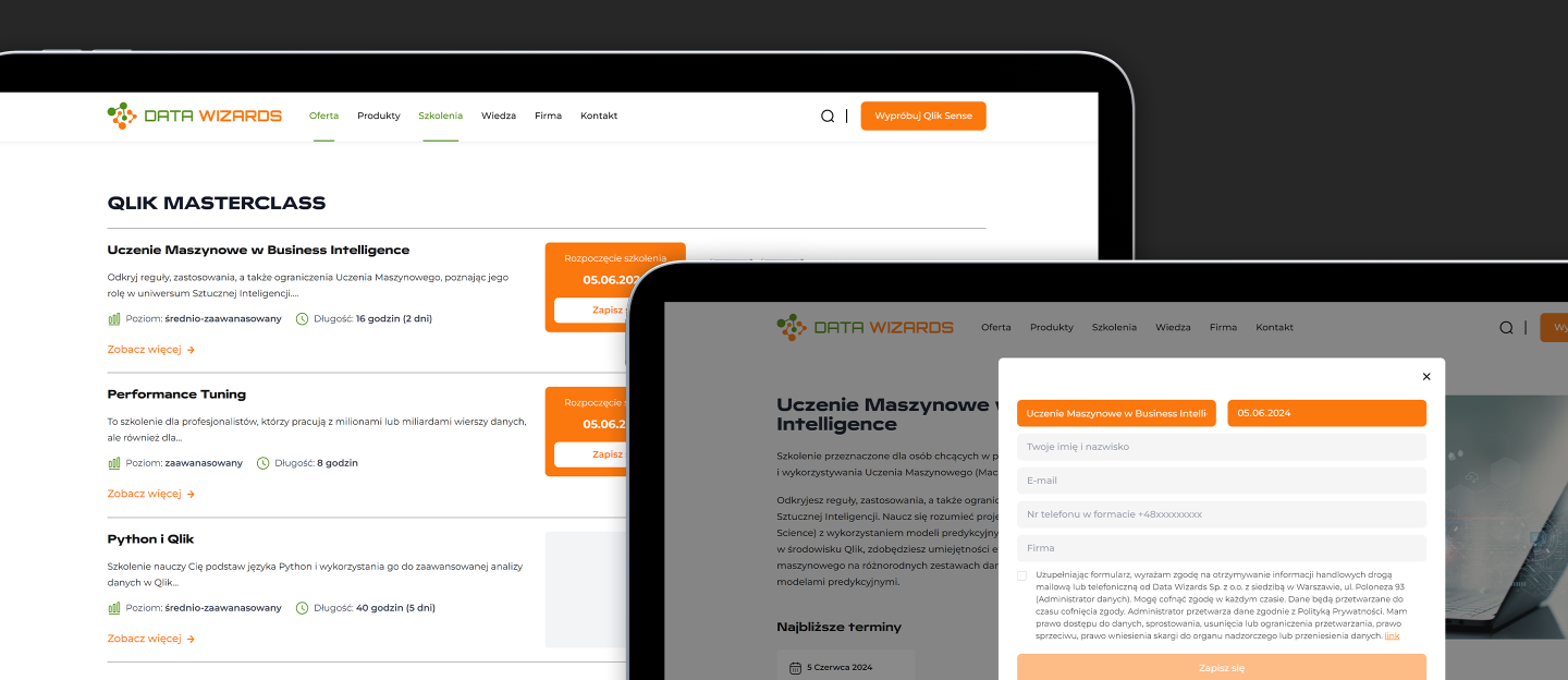Data Wizards - projekt strony internetowej