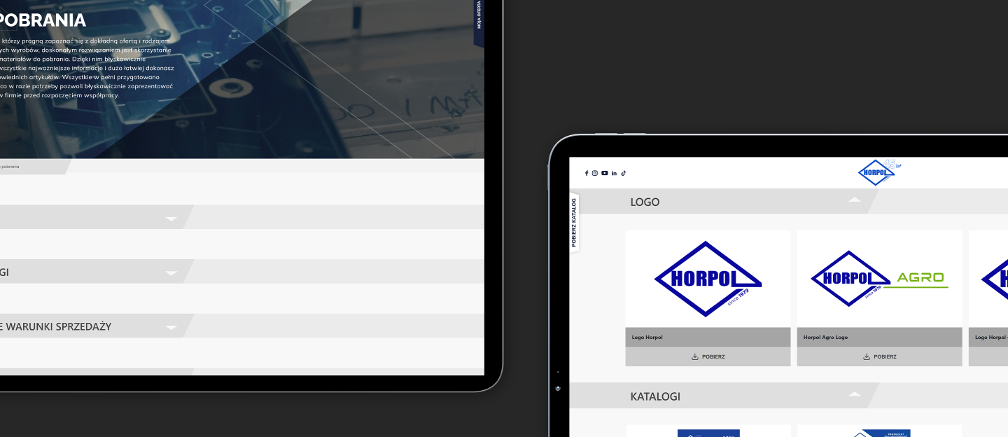 horpol projekt strony internetowej z działem do pobrania