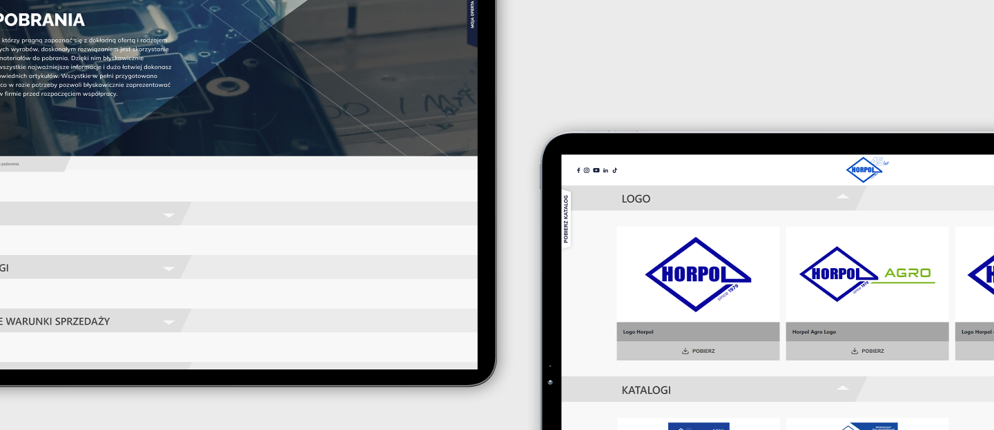 horpol projekt strony www z działem do pobrania