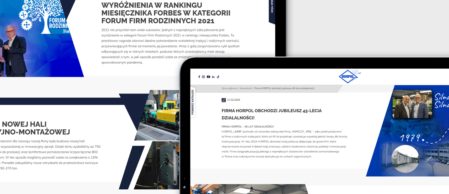 horpol projekt strony www z modułem aktualności