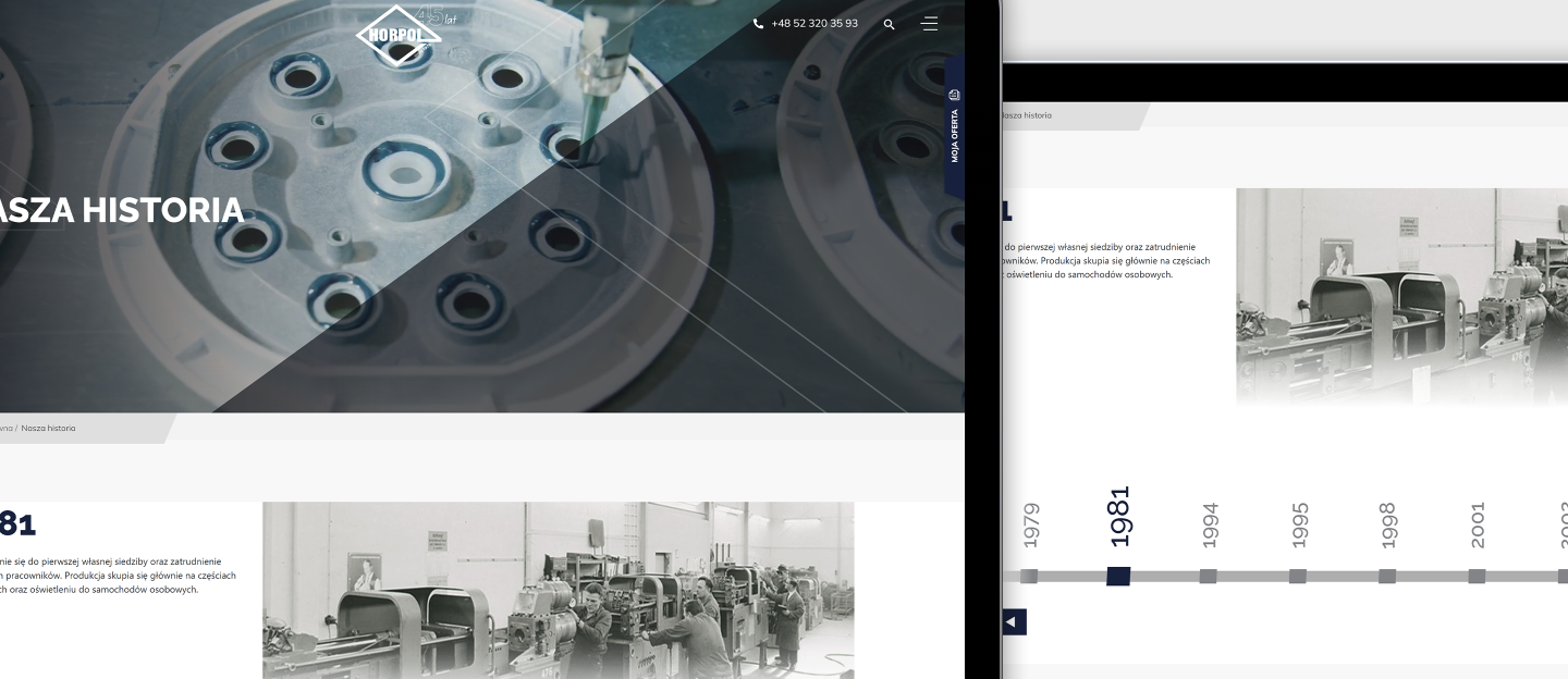 horpol strona www z modułem historia