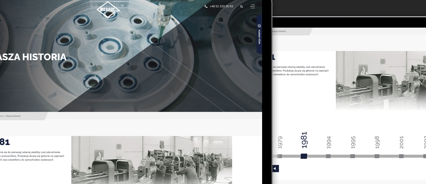 horpol strona z modułem historia
