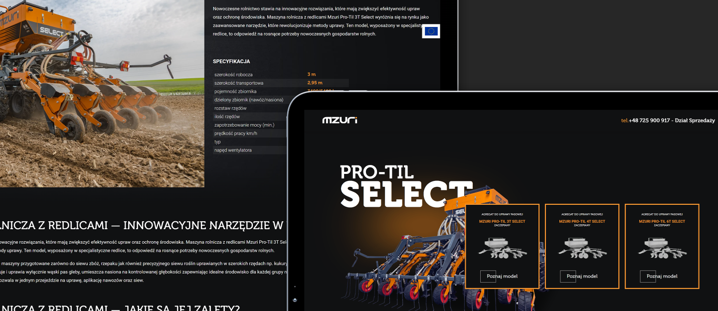 mzuri projekt graficzny strony internetowej z katalogiem produktów