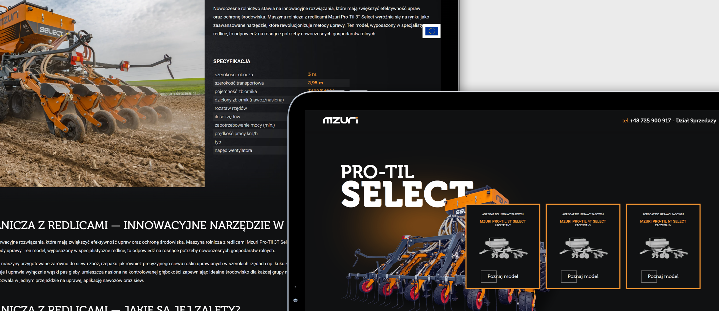 mzuri projekt strony www z katalogiem produktów