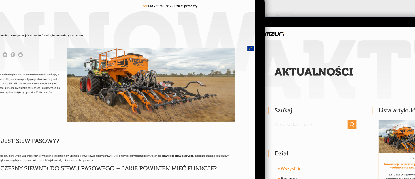 mzuri projekt strony www z modułem aktualności