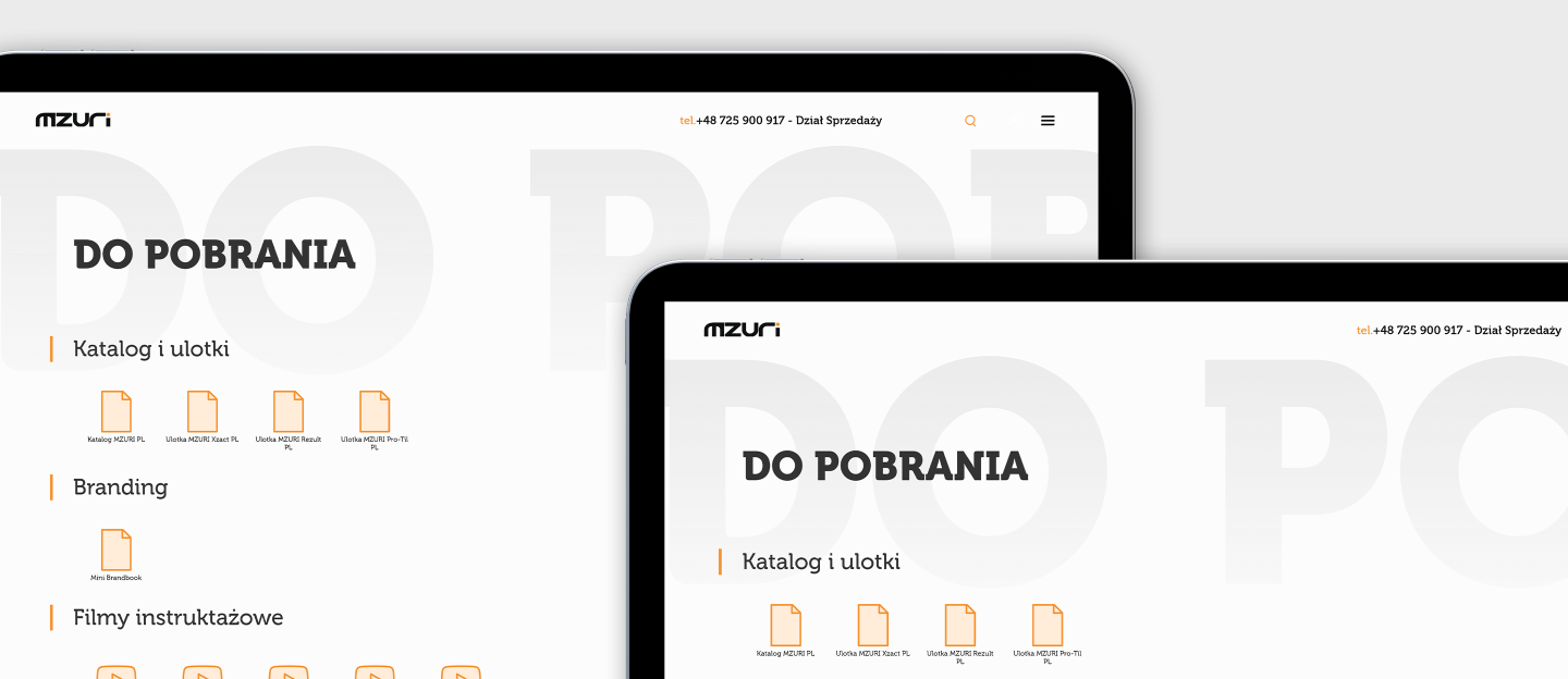 mzuri projekt strony www z modułem pobierania