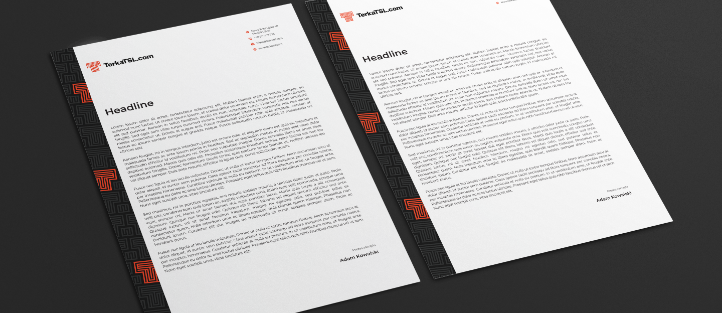 terka projekt graficzny papieru firmowego