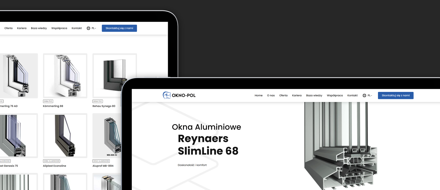 okno-pol projekt graficzny strony z ofertowej