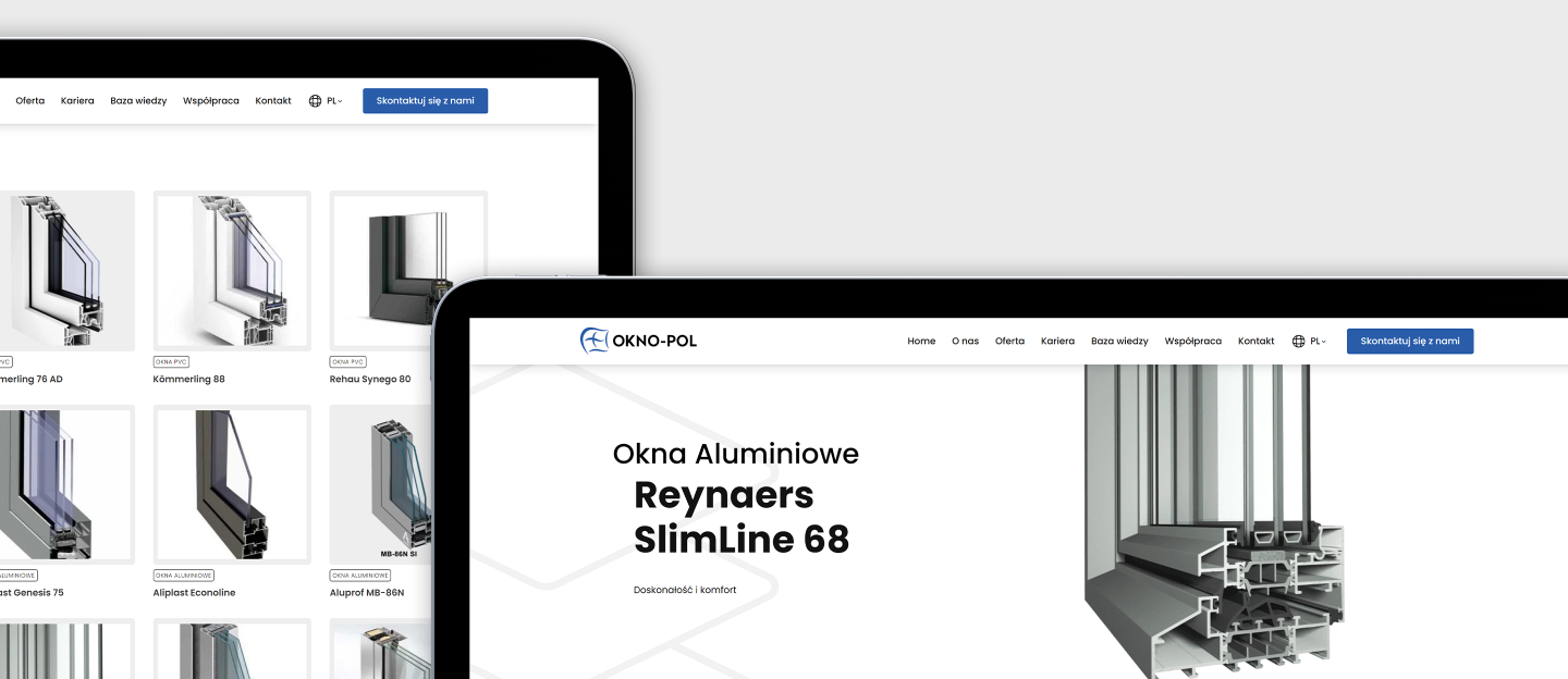 okno-pol projekt strony z ofertowej