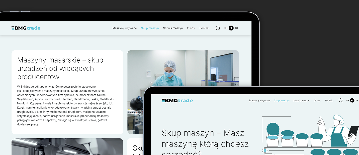 bmg trade strona www ze skupem maszyn