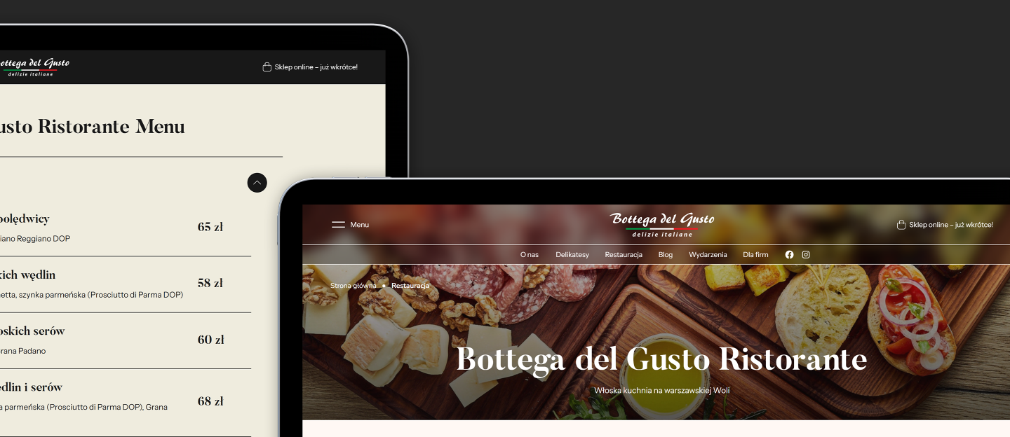 bottega del gusto strona restauracji
