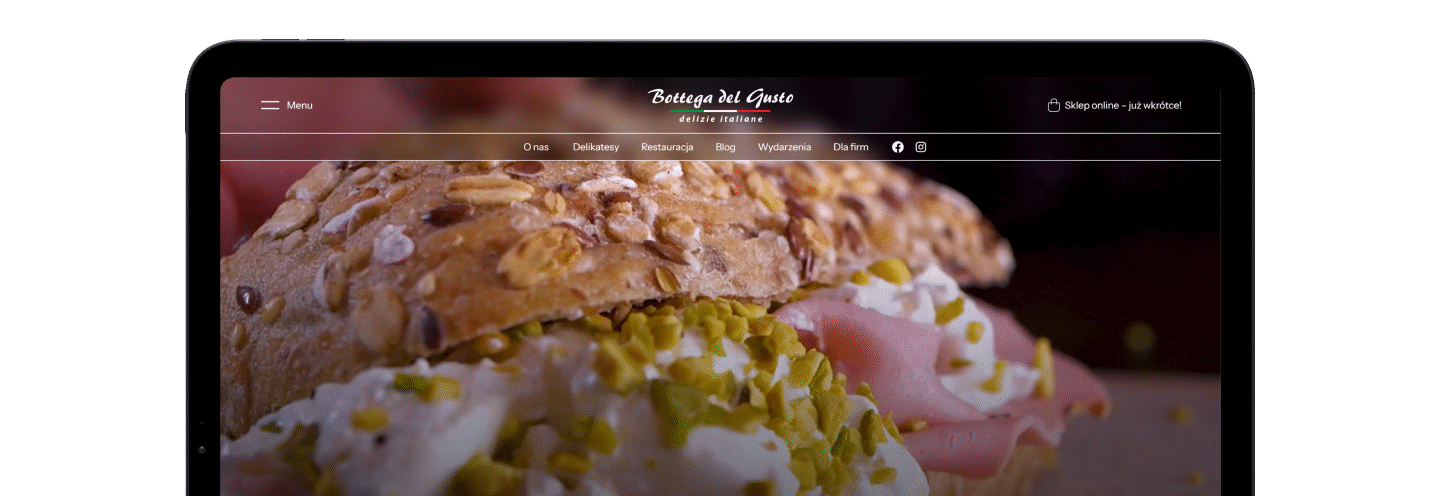 bottega del gusto wizerunkowa strona internetowa