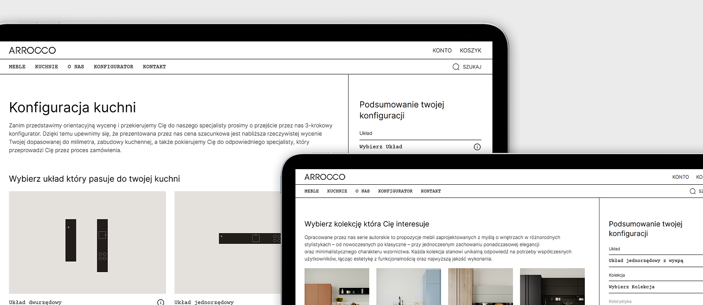 arrocco strona internetowa z konfiguratorem