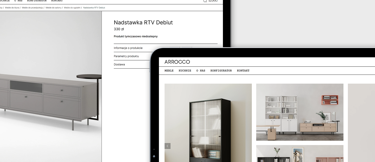arrocco strona internetowa z meblami