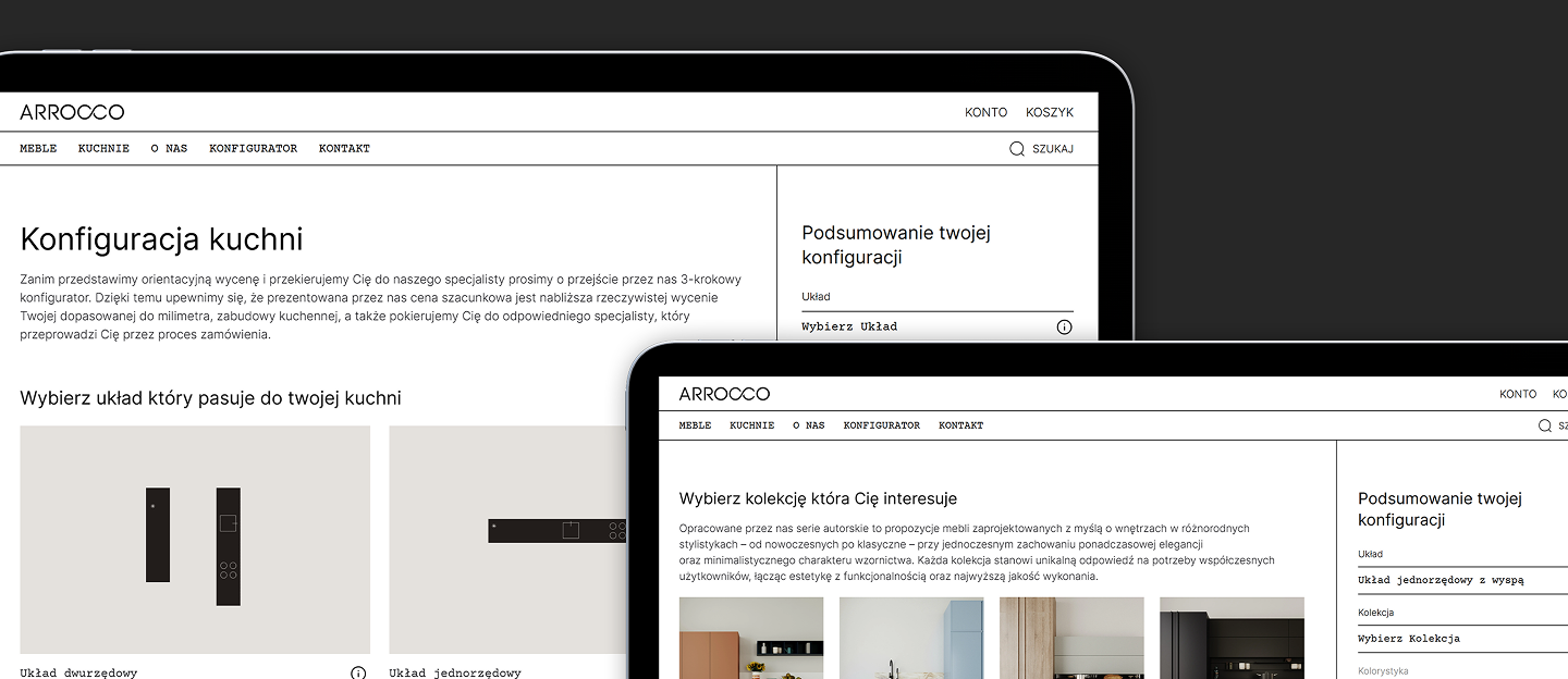 arrocco strona www z konfiguratorem