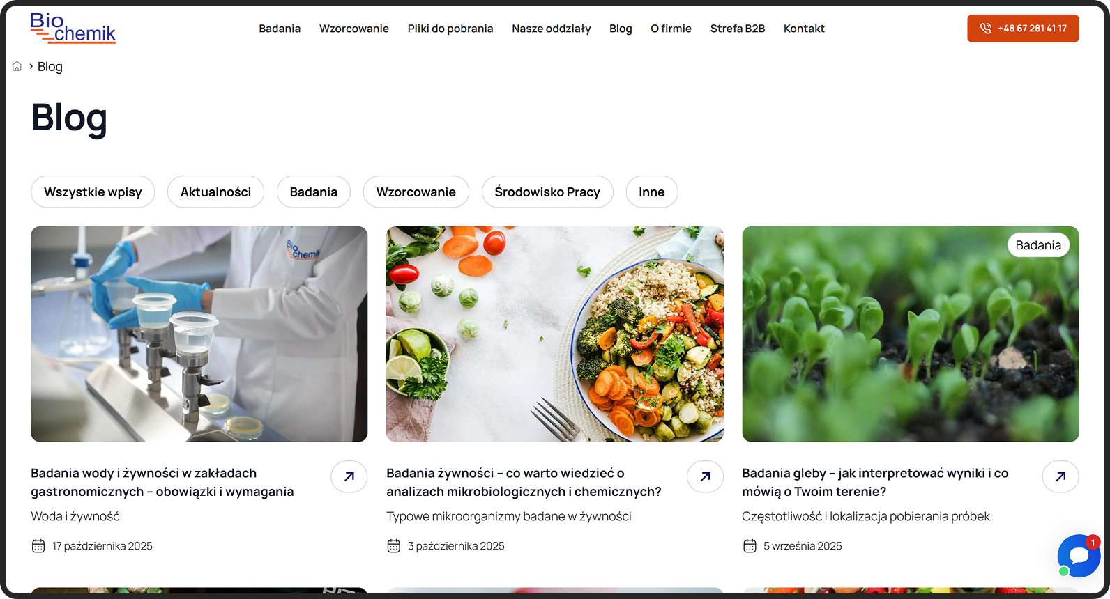 biochemik dedykowana strona internetowa