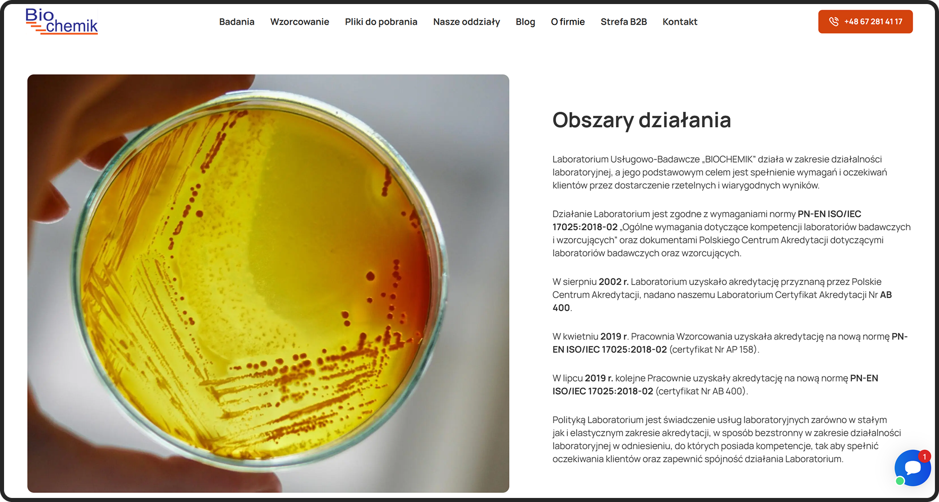 biochemik dedykowana strona www