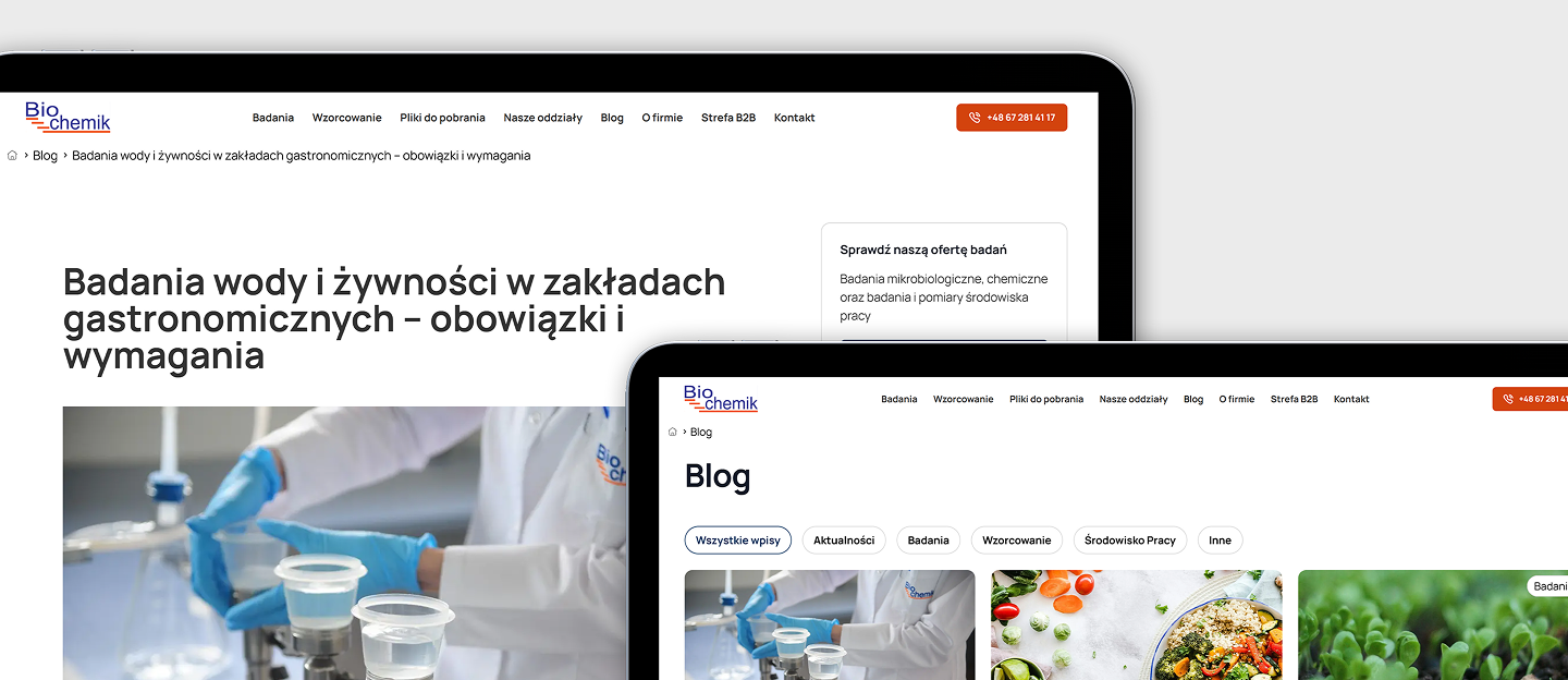 biochemik strona internetowa z blogiem