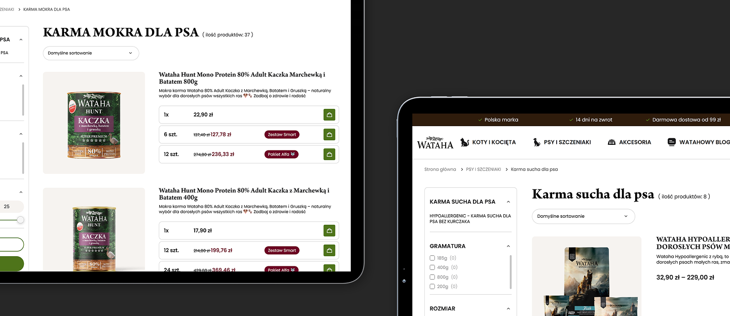 karma wataha sklep www z listingiem produktow