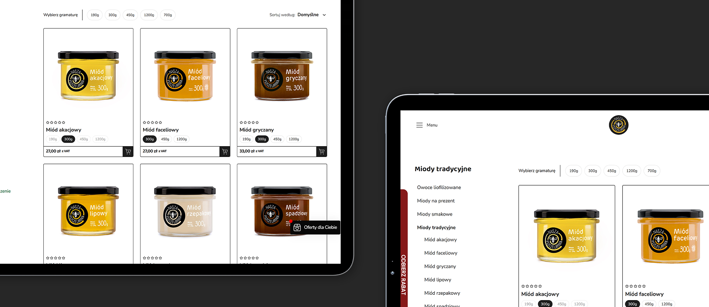 nasza pszczelarnia sklep www z listingiem produktow