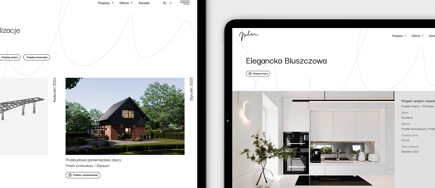 pracownia juka strona internetowa z realizacjami