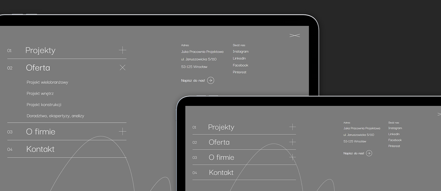 pracownia juka strona www z hamburger menu
