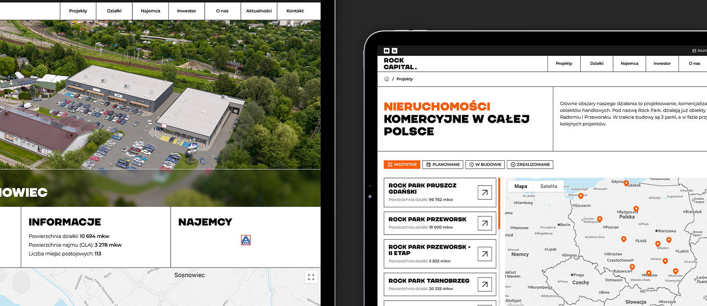 rock capital strona www z mapa realizacji