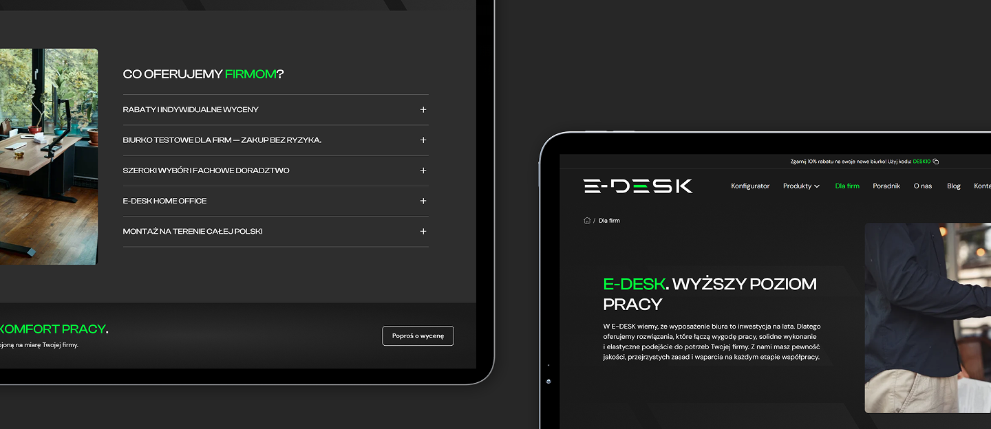 e-desk strona www producenta biurek