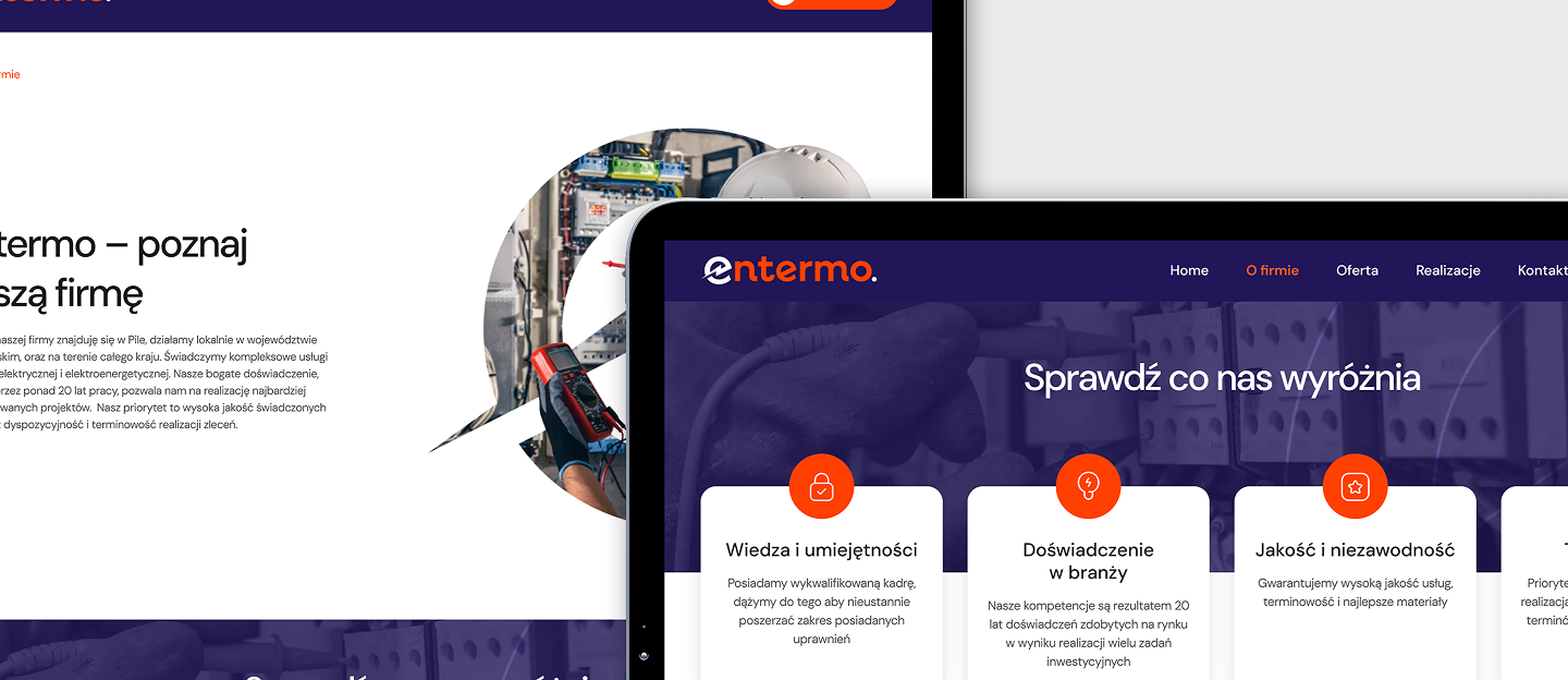 entermo strona internetowa dla branzy elektroenergetycznej