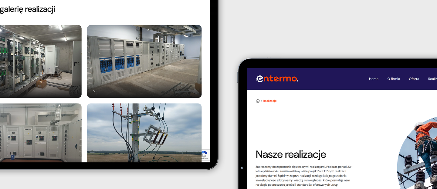 entermo strona internetowa z realizacjami
