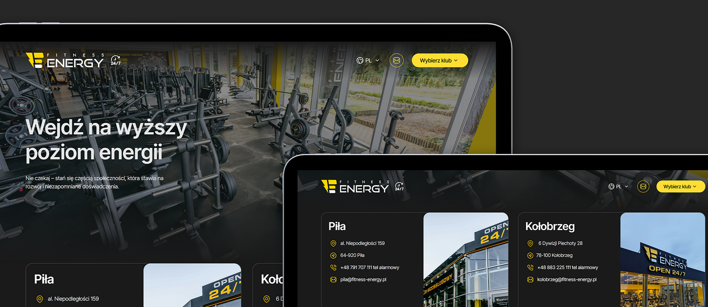 fitness energy landing page
