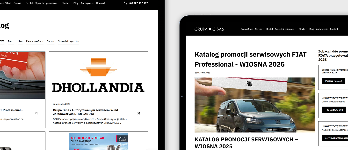 grupa gibas strona internetowa z blogiem