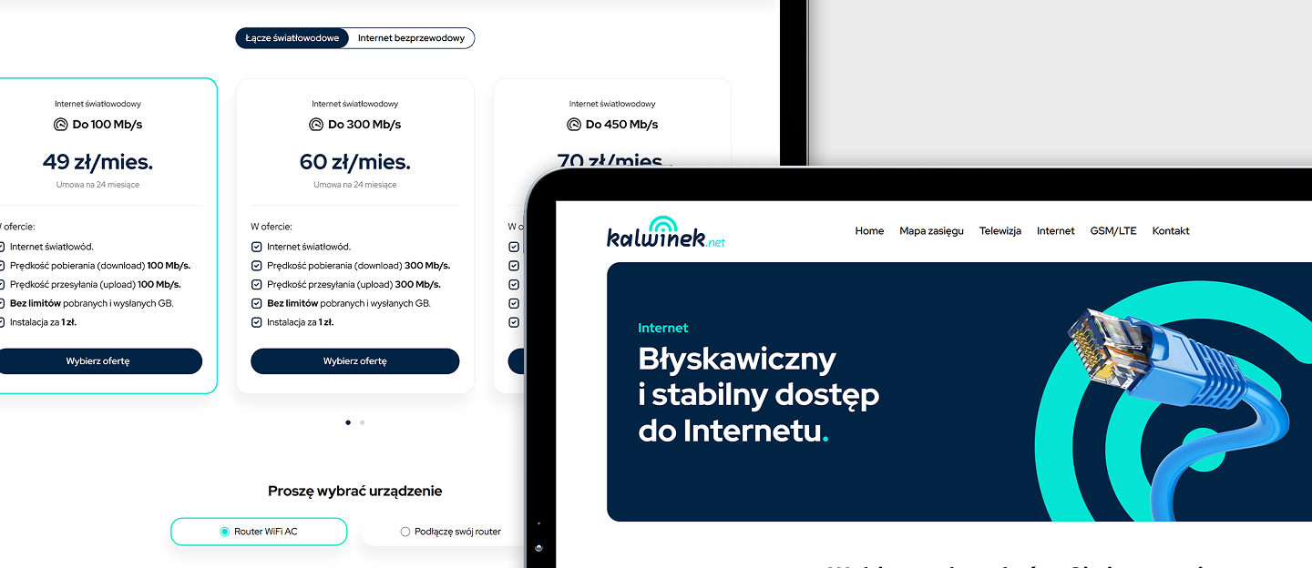 kalwinek strona internetowa z uslugami telekomunikacyjnymi