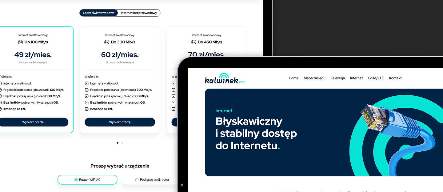 kalwinek strona www z uslugami telekomunikacyjnymi