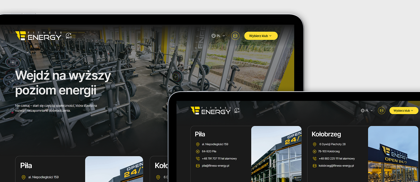 landing page fitness energy