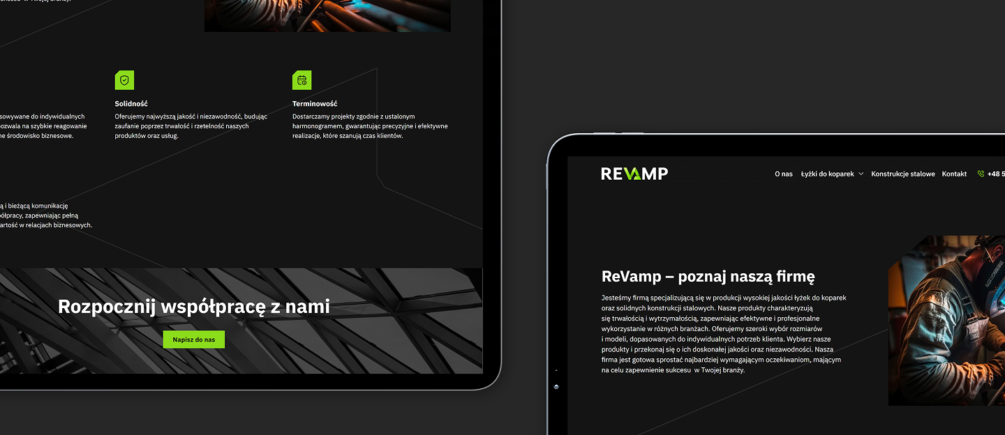 revamp strona www producenta lyzek koparkowych