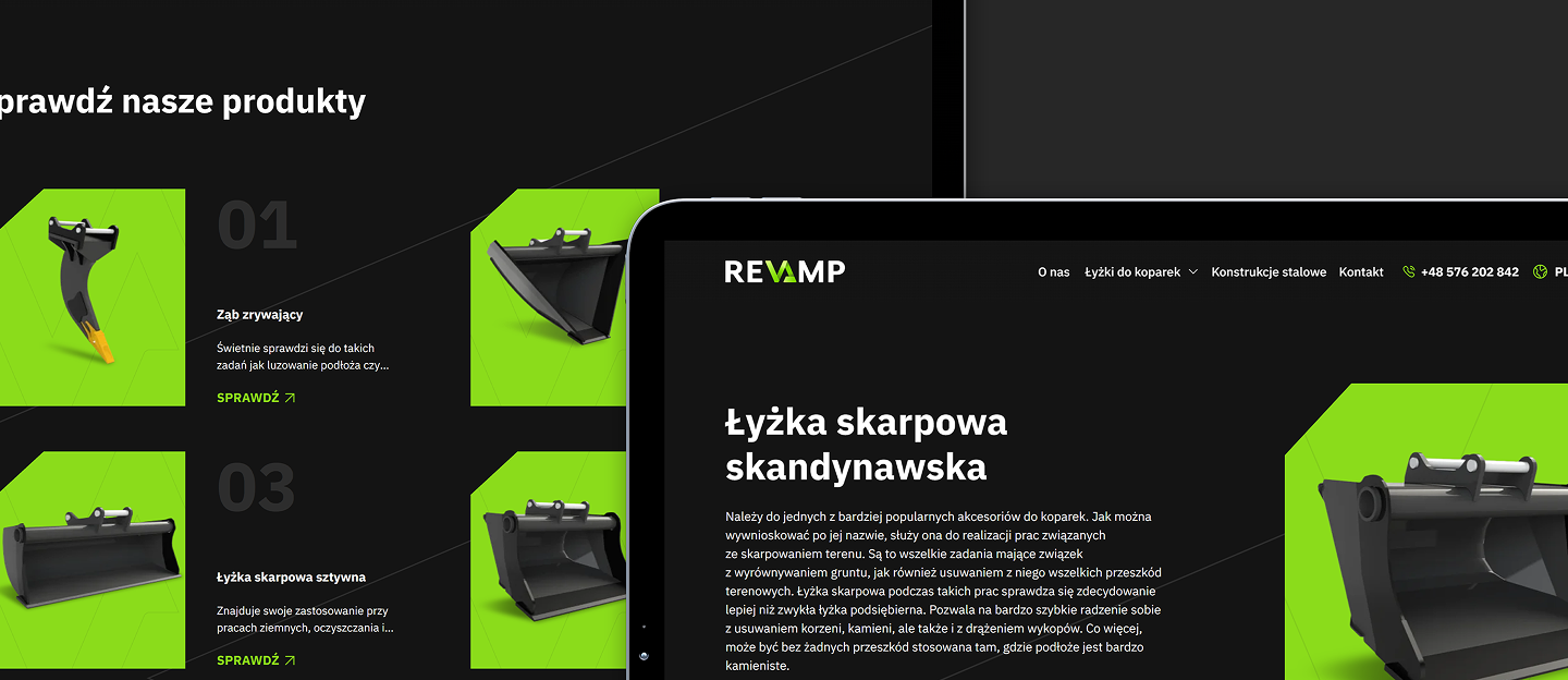 revamp strona www z katalogiem produktów