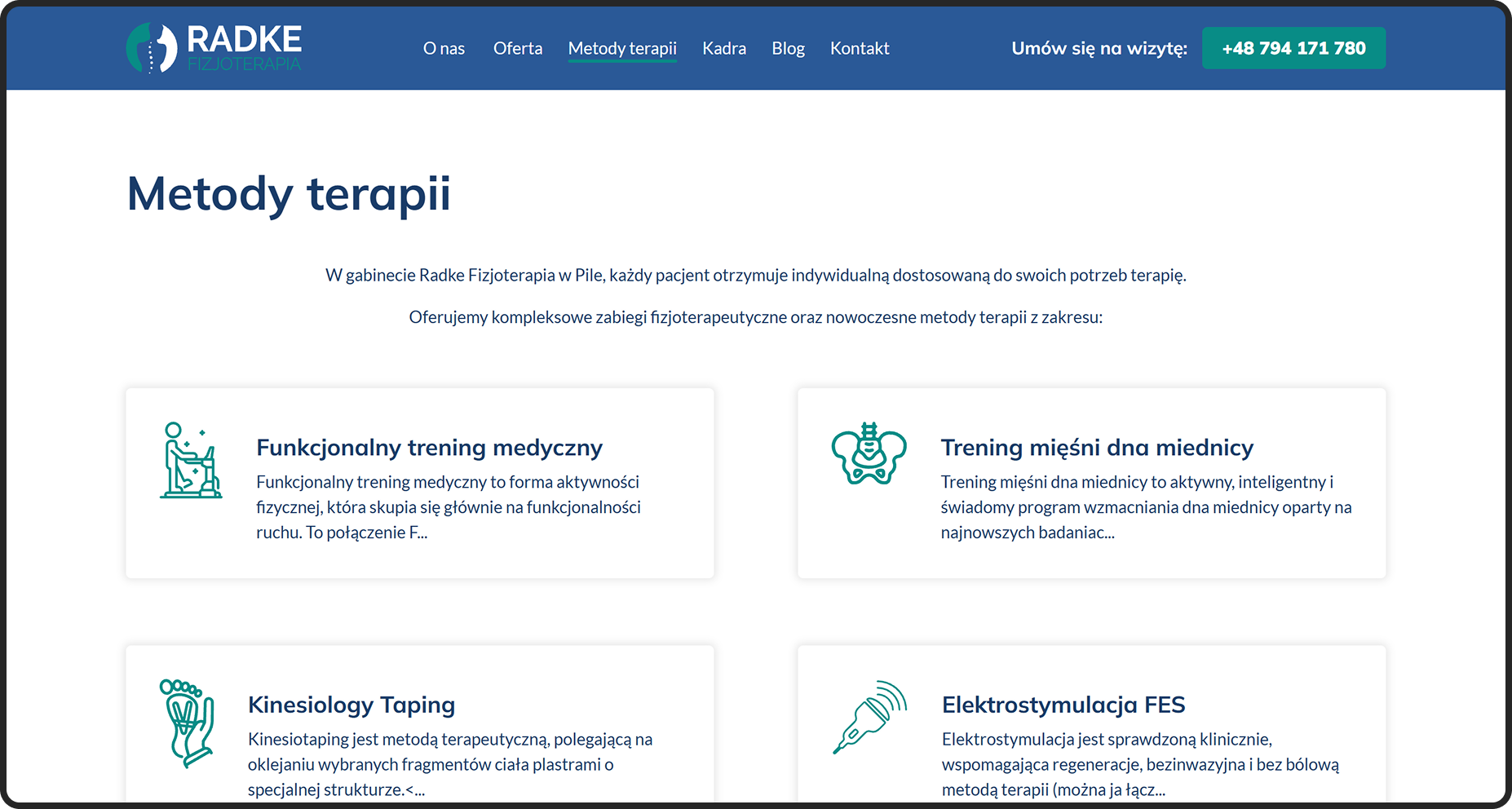 radke fizjoterapia dedykowana strona www
