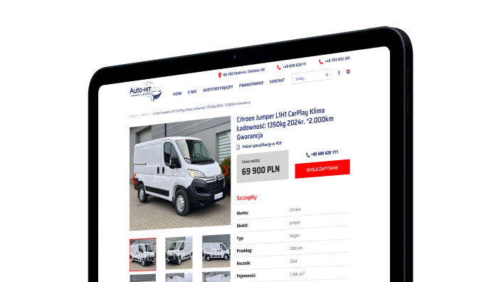 strona internetowa dla auto-hit