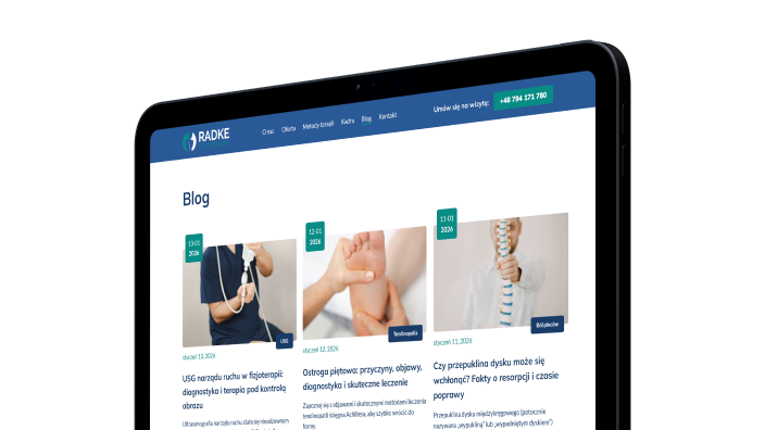 strona internetowa dla radke fizjoterapia